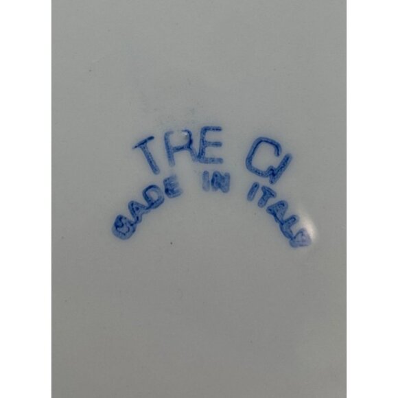 Tre CI Plates 7.75” Tree Salad Lunch Italian Winter Christmas Snow Green Rare - Picture 4 of 4